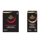 Extra Studded Non-Latex Ultra Thin Condoms 22 Count With Cocktail Club Flavored Condoms 10 Count