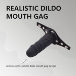 Bondage Hood Bdsm Gag Penis Bondage Gags & Muzzles Dildo Gag Mouth Leather Bondage Head Sex Harness Detachable Pu Fetish Silicone Open Mouth Penis Device For Men Women Couple