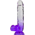 Realistic Dildo Sex Toys For Woman, 8.7" Soft G-Spot Dildo With Strong Suction Cup, Lifelike Clear-Purple Gradient Penis Adult Sex Toy For Vaginal And Anal Stimulation