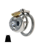 Male Chastity Cage Stainless Steel Locking Cock Cage With Ventilation Holes & Hollow Urethral Plug, Removable Movable Rings, Secure Chastity Device For Bdsm & Bondage Play (1.96In)