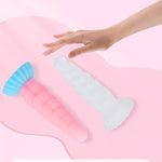 Adult Anal Sex Toy Liquid Silicone G Spot Dildo Glow In The Dark Anal Toys Huge Butt Plug For Adult Men And Women (L,White)