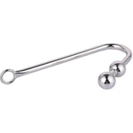 Anal Hook, Stainless Steel Double Balls Rope Hook With Ring, Bondage Fetish Sex Toy For Unisex Adult
