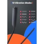 Vibrating Urethral Sounds Silicone Catheter Stretching Vibrator With 10 Vibration Modes Horse Eye Stimulation For Male Masturbation