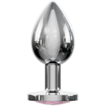 Jewelled Butt Plugs By Stainless Smooth Metal Anal Plug Adult Sex Toys Velvet Bags 3 Size Pack (Round Light Pink)