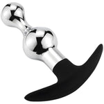 Upgraded Metal Silicone Hybrid Beaded Anal Butt Plug Wearable Anus Vaginal Stick Flexible Anchor Shaped Handle End Odorless Warm Chill Stimulation Men Women Masturbation Outdoor Fetish Sex Toy