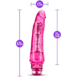 B Yours Vibe #7 - Soft Multispeed Vibrating Dildo - 8.75 Inch Long - 1.75" Wide - Flexishaft Flexible Body Conforms To Your Body - Waterproof Vibrator - Sex Toy For Women - Clear Pink