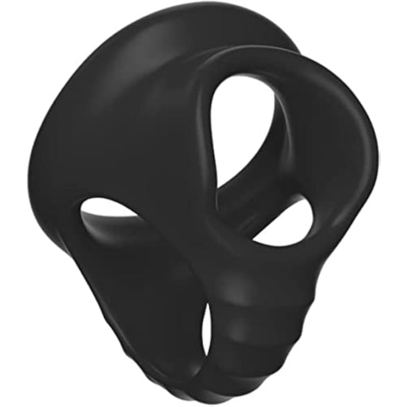 Silicone Penis Ring Reusable Semen Cock Ring Silicone Ball Ring Penis 3 In 1 Ultra Soft Stretchy Cock Ring Penis Delayed Cock Rings Sex Toys For Adult Men Cockring, Black