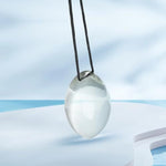 Glass Anal Plugs With Drawstring Egg-Shaped Crystal Butt Plug Prostate Massager For Women Men Couple (L)