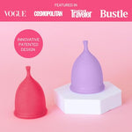 2 Menstrual Cups and Applicator Bundle - No Metals or Toxins - 100% Medical-Grade Silicone - Softest Reusable Period Cup - Inserts Like a Tampon - Capacity of 4 and 6 Tampons