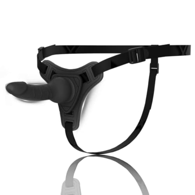 Women Wearable Straps Set For Double Strap-Ons Realistic Classic Soft Silicone Dildo Toy For Couples Adjustable Waist Pants Strapless For All Women Couple(Black)