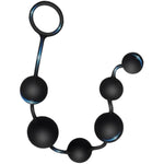 100% Silicone Anal Beads - Anal Trainer Anal Chain, Gradually Increasing Size, Pull Ring Design, 15.7 Inch Length, Anal Plug, Easy To Clean, Bpa And Phthalate Free (Black - 6 Beads)