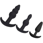 Silicone Anal Plug Pack Of 3 Silicone Anal Beads Plugs Kit Trainer Set For Beginners Advanced Users With Flared Base Prostate Sex Toys For Adult Sex Toys