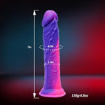 7 Inch Silicone Realistic Soft Beginner Slim Dildo For Women Men Lesbians, Funny Small Cute Purple Pink Anal Dildo Strong Suction Cup, Lifelike Realistic G Spot Silicone Penis Adult Sex Toy For Gay