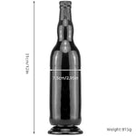 Silicone Sex Toy Anal Plug Realistic Dildo, 12.2 Inch Faux Beer Bottle Silicone Dildo, Striped Layered Design Experience Double Pleasure (Blue)