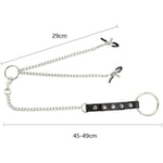 Bdsm Penis Ring Sex Toy With Nipple Clip For Men Sm Leather Collar Bondage Extreme Slave Testicle Stretchers Pennis With Chains