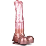 Soft Optional Size Ribbed Suction Artificial Horse Dildo Multi Color Silicone Made Massive Head Textured (L)