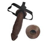 Wearable Strap-On Silicone Dildos Hollow Shaft Adult Sex Toys,Detachable Silicone G Spot Stimulator Vagina Massager Female Masturbator Sex Toys For Women Lesbian Couple (Brown)