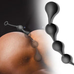 Silicone Anal Beads Butt Plug Flexible Anal Plug Anal Trainer Anal Chain With 4 Water Drops Balls Anal Sex Toys For Men Women Couples (M)