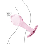 Pink Glass Crystal Anal Butt Plug Crystal Anal Trainer Toys Anal Expander Training Anal Plug Sex Toys For Women Men Couples Beginners Glass Butt Plug Anal Sex Toy (S)