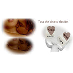 4 Pcs English Fun White Couple Dice - 36 Ways To Play - Acrylic (White)