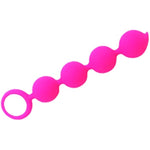 Silicone Anal Butt Beads Chain Plug, Four Ball Anal Chain Link With Safe O Pull Ring Anal Adult Sex Toy Anal Beads Chain Anal Dilator Silicone Flexible Anal Chain Butt Plug For Men Women(Rose Red)