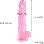 8.5 In Pink Dildo, Big Dildo With Strong Suction Cup For Hands-Free Play,Adult Sex Toys For Women