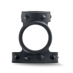 Blush Performance Vs8 Double Cock & Ball Strap (9" & 8" Straps, 2.5" Ring) - Puria Silicone + Stainless Steel - Adjustable 3-Snap Penis Ring For Stamina & Erection - Adult Sex Toy For Men - (Black)