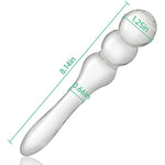 Anal Beads Butt Plug Glass Double-Ended Pleasure Wand Anal Trainer With 3 Ball Adult Sex Toy For Men Women Couple Play