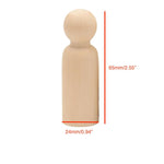 20 Pcs Unfinished Wooden Peg Dolls, 65mm Boy & Girl Figures for DIY Crafts