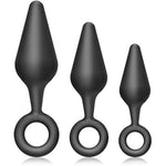 Silicone Butt Plug Kit 3 Pcs Anal Plug With Tapered Top And Safety Ring Base For Beginners Anal Training Adult Sex Toys For Men Women Couples