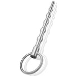 Urethral Sounds - 5.11-Inch-Long Stainless-Steel Penis Plug Urethral Dilator With Safe Ring For The Experienced Users - Masturbation Rod Sex Toy For Men