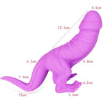 11.41Inch Purple Dinosaur Shape Soft Silicone Realistic Dildo With Textures Sex Toy Lifelike Clitoral Dildo Anal Dildo For Adult Women