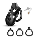 Male Chastity Device Cock Cage,Breathable Chastity Lock 3D Penis Cage Resin Cock Cage Chastity Device Set With 3 Different Size Rings Adult Sex Toys For Penis Exercise (M)