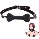 Silicone Mouth Gag With Leather Strap Bone Mouth Gag Pet Bone Bite Ball Gag Mouth Ball Breathable Gag Silicone Restraint Sm Game Open Mouth Gag Sex Toy For Fetish Lover