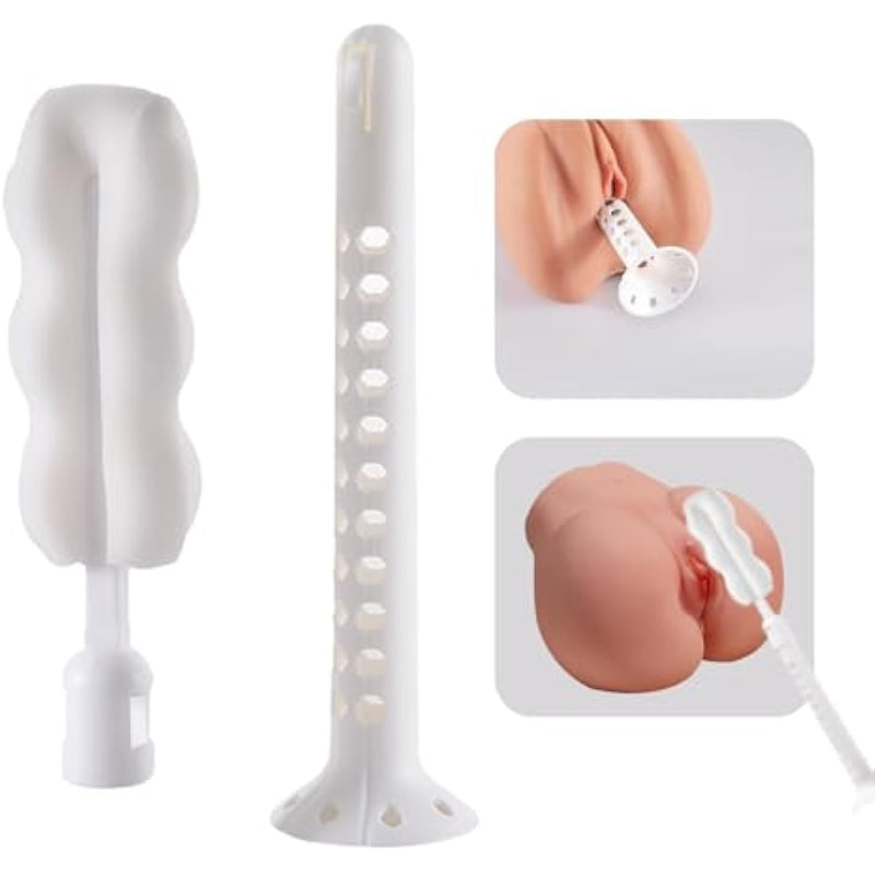 Sex Doll Cleaning Brush Care Kit Male Masturbation Cleaning Brush, Includes Brush Head And Perforated Ventilation Rod, Adult Multi-Purpose Pocket Pussy Vagina Rear Celebrity Sex Toy Cleaner