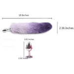 Purple-White Tail Anal Plug Sexual Set, Sex Toy Of Butt Plug With Tail For Cosplay (Purple Tail, Small)