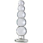 Transparent Anal Beads Butt Plug Adult Toys Masturbators Sex Tools With Safety Bottom, Glass Anal Plug Dildo With Different Sized Beads P-Spot Sex Product For Men And Women (Large)
