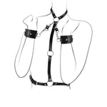 Neck To Wrist Bondage Restraints Handcuffs Collar Set Behind Back Handcuffs Waist Belt Adjustable Leather Cuffs For Adult Woman Men Sm Games