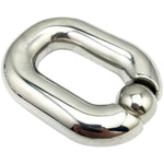 Stainless Steel Bondage Penis Ring Oval Ball Ring Scrotum Pendant Ball Heavy Scrotum Bondage Cock Ring Cock Ring Sex Toys For Men (L)