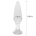 Crystal Glass Anal Butt Plug Sex Toys Clear Glass Anal Plug Anal Expander Training Transparent Butt Plug Anal Trainer For Women Men Couples Tapered Head Anal Trainer Toy Anal Sex Toy (L)