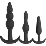 Silicone Anal Plug Pack Of 3 Silicone Anal Beads Plugs Kit Trainer Set For Beginners Advanced Users With Flared Base Prostate Sex Toys For Adult Sex Toys