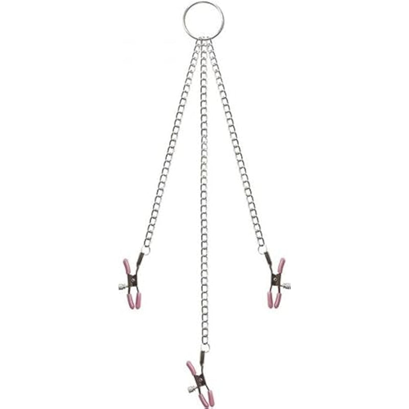 Chain Me Up Kink Clamps, Adjustable Nipple And Clit Clamp Set, Metal Chains With Rubber Tipped Clamps, Bdsm Bondage Accessories For Couples, Sensory Play, Hands Free Stimulation, Adult Toy