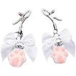 Women Cat'S Claw Nipple Clips With Bow Erotic Fetish Nipple Clamp Toys Adjustable Breast Clips Bdsm Sexual Pleasure Tools Cat Cosplay Toys Bedroom Sm Game Bdsm Bondage Kits For Couples Beginner
