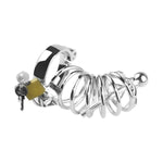 Men Bondage Penis Cage Sex Toy Metal Threaded Chastity Cage Chastity Device With Hollow Urethral Catheter Chastity Lock Set