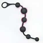 Silicone Anal Bead Butt Plug Anal Trainer Anal Chain With 6 Different Size Balls And Pull Roop For Men Women