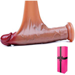 10 Inch Realistic Movable Foreskin Dildo With Suction Cup, 9" Double Silicone Giant Thick Penis Dildo For Gay Men Women, Extra Large G-Spot Lifelike Anal Dildos Strap On Harness Sex Tot For Vaginal