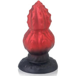 Silicone Anal Plug Massager Adult Sex Toys With Suction Cup Base, Red Black Butt Plug Soft Skin-Friendly Material Waterproof Textured Surface For Enhanced Stimulation For Men And Women (L)