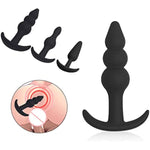 Silicone Anal Plug Pack Of 3 Silicone Anal Beads Plugs Kit Trainer Set For Beginners Advanced Users With Flared Base Prostate Sex Toys For Adult Sex Toys