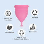 Menstrual Cup for Women, Large Size Period Cup, Medical Grade Silicone, Soft Flexible Reusable Feminine Hygiene Cup with Travel Pouch, Up to 12 Hours Protection