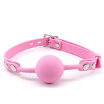 Women Pink Silicone Bondage Ball Gag For Sex Games, Silicone Sex Toys Open Mouth Sm Bite Gag, Bondage Restraints Sex Gag Muzzles For Sm Games (Pink-1)
